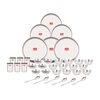Attro 36 Pieces Smart Stainless Steel Dinnerware/Dinner Set - 6 Thali, 6 D.Plate, 12 Bowl, 6 Glass, 6 Spoon, Kitchen Set for Home & Restaurants, Family - Silver,Solid