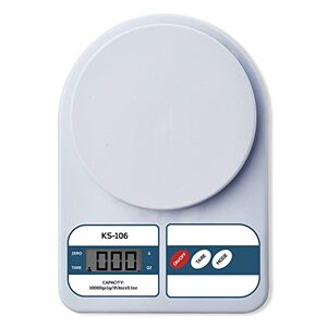 beatXP Kitchen Scale Multipurpose Portable Electronic Digital Weighing Scale | Weight Machine With Back Light LCD Display | White | 10 Kg | 2 Year Warranty