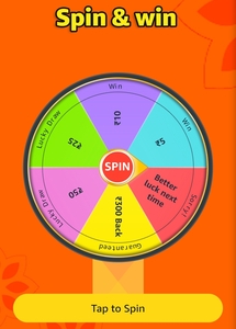 Amazon: Spin and Win Unlock coupons worth ₹300 |5/10 Cashback or 25/50 Lucky draw, (User Specific)