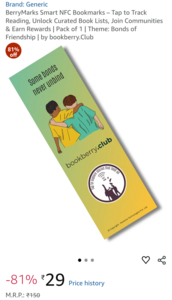 BerryMarks Smart NFC Bookmarks – Tap to Track Reading, Unlock Curated Book Lists, Join Communities & Earn Rewards