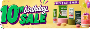 Oziva 10th birthday sale .. Buy 1 get 4 free