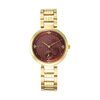 Titan Classique Plain 3 Hands Red Round Dial Yellow Plating A1Stainless Steel Strap Men's Watch - 2480YM04