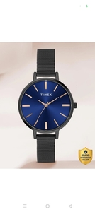 Timex Round 35mm Blue Dial Analog Watch  - For Women TWEL155SMU03