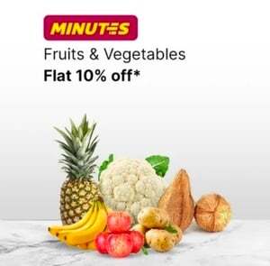 Extra 10% off on fruits and vegetables (MOV 199)- Flipkart Minutes