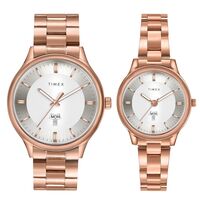 TIMEX Analog Watch for Pair with Round Dial & Water Resistant Couple's Wrist Watches 