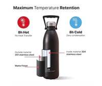 The Better Home Insulated Stainless Steel Bottle (2L, Black) Hot & Cold on Instamart