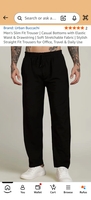 Hurry Men’s Slim Fit Trouser | Casual Bottoms with Elastic Waist & Drawstring 2xl available
