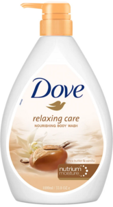 DOVE Relaxing Shea Butter Body Wash with Vanilla for Soft Skin, Soothing Scent (1000 ml)