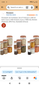 floraware Set of 18jar (1000+500+250ml)*6