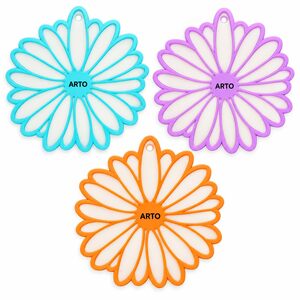 Floral Shaped Silicone Drink Coasters, Set of 3