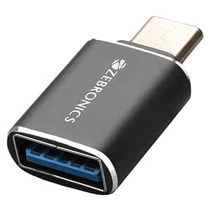 ZEBRONICS ATC1 USB Type A to Type C Converter, USB 3.0, High-Speed Data Transfer, Backward Compatibility, Plug and Play, for Laptops | Smartphones | Compatible Devices


