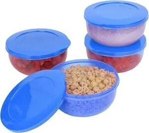 Cutting EDGE 900ml Eco Storage Container & Organizer Set of 4 (Light Blue) | Plastic Material, 4 Piece Set, Capacity 900ml, Kitchen Organization, Multipurpose Storage 