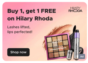 blinkit: HILARY RHODA Beauty products buy 1 at MRP get 1 free