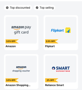 Zillion App Reward | Gift Cards 3.5% off | Apay | ASV | FK