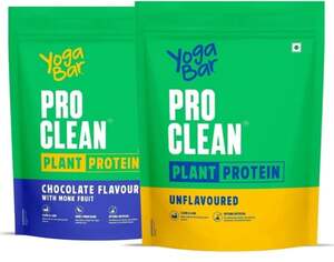 Yogabar Plant Protein ( Chocolate+ unflavored) (500 gms +500 gms)