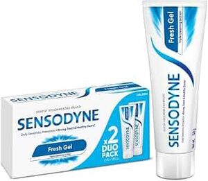 Sensodyne Toothpaste Fresh Gel | Daily Sensitivity Relief Tooth Paste Combo Pack - 250gm (125gm x 2) | Dentist Recommended | Everyday Use Paste, Fresh Breath, Fights Tooth Decay, Maintain Healthy Gums