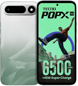 Tecno POP X 5G (Ripple Green, 4GB+128GB) | 6500mAh+45W Fast Charger | IP64 Pro | MIL-STD 810H Protection | Upto 12GB* RAM | Fastest 8X Network Speed* with URSP | 120Hz Smooth Display | 50MP Camera