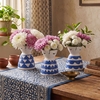 White & Blue Ceramic Flower Vase 5" – Elegant Home Decor | Pack of 1 