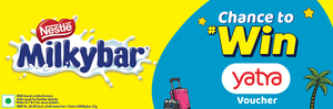 VoucherNestlé Milkybar Scan & Win Offer : Win Yatra voucher | Lot code added