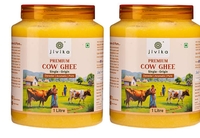 Jivika Organics premium cow ghee single origin 1L - pack of 2 (2 X 1L) 