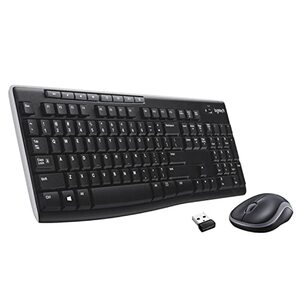 Logitech MK270r Wireless Keyboard and Mouse Combo for Windows, 2.4 GHz Wireless, Spill-Resistant Design, 8 Multimedia & Shortcut Keys, 3-Year Battery Life, PC/Laptop Black