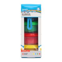 Luxor Doodles Double Decker Dough Pot: Ultimate Creative Play Set|4 Assorted colours Dough, 8 Design Moulds, 1 Roller & 1 Plastic Knife | Fun Kit for Kids 