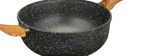 Amazon Brand - Solimo Die Cast Aluminium Non Stick Wok/Kadhai (25cm, 5 layer coating