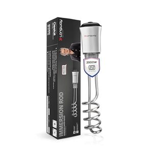 Longway LWIR01 2000W Immersion Water Heater | Anti-Corrosive & Shockproof Immersion Rod with Fast Heating Coil Technology | Nickel Plated | ISI Certified | 2 Years Replacement Warranty (White)