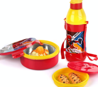 CELLO Tiffy Spiderman Gift Set Insulated Lunch Box & Water Bottle for Kids | Tiffin Box 460 ml, Water Bottle 400 ml, Red & Yellow | Leak Proof | Easy to Clean | Ideal for School, Picnic