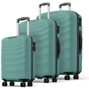 Magnum by Safari Hard Body Set of 3 Luggage 8 Wheels - LIFT 55/66/75 4W SAGE GREEN - Green