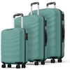 Magnum by Safari Hard Body Set of 3 Luggage 8 Wheels - LIFT 55/66/75 4W SAGE GREEN - Green