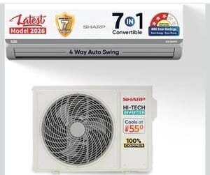 Sharp 1.37 Ton 3 star 2026 Split AC 100% copper, Hi-Tech Inverter Compressor AH-SI17V3B-GCN, White)