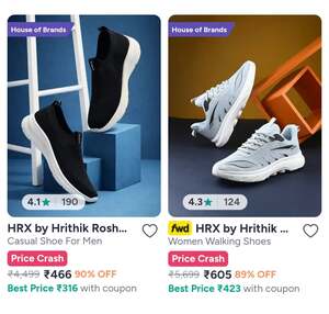 Upto 90% Off On HRX Footwear