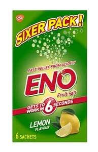 Eno Lemon Flavour Fruit Salt 6 Sachets Pack On Instamart: