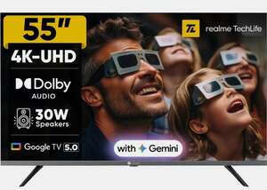 realme Techlife (55 inch) Ultra HD (4K) LED Smart Google TV on Flipkart