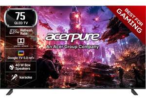 acerpure NITRO 189.2 cm (75 inch) QLED Ultra HD (4K) Smart Google TV with 120 Hz GTV 5.0, Android 14, 40W
