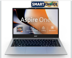 Acer Smartchoice Aspire One, AMD Ryzen 3-7320U, 8GB LPDDR5 RAM/ 512GB SSD, 14.0"/35.56cm TN HD Display, Win 11 Home, Pure Silver, 1.48KG, A114-43, Thin and Light Laptop