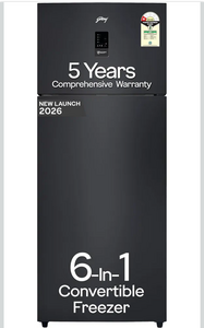 Godrej 415L 1 Star| New Launch| 5 Years Comprehensive Warranty| 95%+ Food Surface Disinfection| 6-in1 Freezer Convertible| Frost Free Double Door Refrigerator