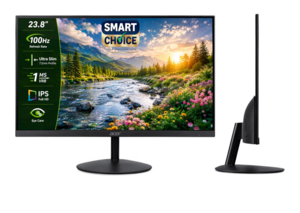 Acer SmartChoice SA242Y E 23.8 Inch Full HD IPS Monitor I 100Hz Refresh Rate I 1ms VRB I AMD FreeSync I Ultra Slim ZeroFrame Design I VisionCare I HDMI & VGA Inbox HDMI Cable I VESA Mount I Black