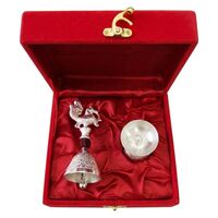 Amazon Sample @ Rs 499 German Silver finish Rudraksh Peacock Bell and Diya Set (User Specific)