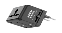 Dubstep Voyager 12W Universal Travel Adapter with Dual USB-A Ports & Power Led Light (Black) 