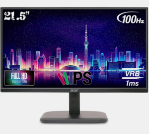 Acer EK Series 54.61 cm (22 inch) Full HD LED Backlit IPS Panel with 99% sRGB, HDMI & VGA Ports, Eye Care Monitor (EK220Q) (AMD Free Sync, Response Time: 1 ms, 100 Hz Refresh Rate)