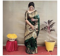Sudathi Dark Green Banarasi Design Saree on Instamart: h