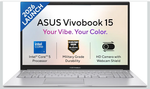 ASUS Vivobook 15 (2026),Intel Core 5 120U,(i5-14th Gen),Fingerprint Sensor,8GB RAM,512GB SSD,FHD,15.6"(39.6 cm) Laptop
