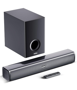 Mivi Fort H120 Soundbar - 120W Home Theatre Sound Bar, 2.1 Channel, 2 in-Built Speakers and 1 External Subwoofer, Multiple EQ & Input Modes,

