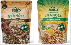 Zenko Ancient Grain Granola, Chocolate Trail Mix & Tropical Fruit Mix, 300g Each, Pack of 2