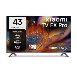 XIAOMI  FX Pro 108 cm (43 inch) QLED Ultra HD (4K) Smart Fire TV with Alexa built-in | HDR 10+ | 32 GB Storage | 30W Dolby Audio | Premium Metal Bezel-less Design | Film-maker Mode | Mi TV  (L43MB-FPIN)