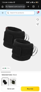 sachi sports Ankle Straps for Gym Cable Machines Attachment Workout With Heavy D-Ring Buckles Ankle Support (Black)