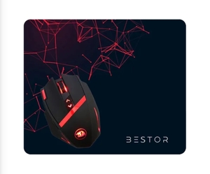 Bestor Anti-Slip Rubber Base Gaming Mouse Pad – Red & Black