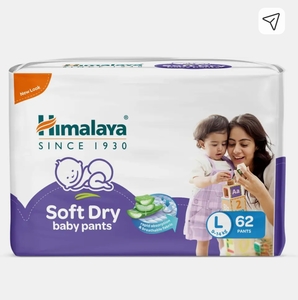 HIMALAYA Soft Dry Baby Pants Diaper | 9-14 kg | Ultra Absorbent Leak-Proof Pant Diapers - L (62 Pieces)